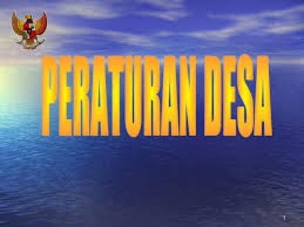 Pengesahan Tentang Peraturan Desa